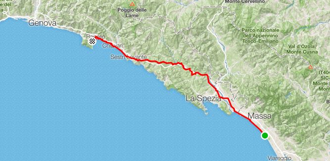 1° Tappa da Forte dei Marmi a Santa Margherita Ligure